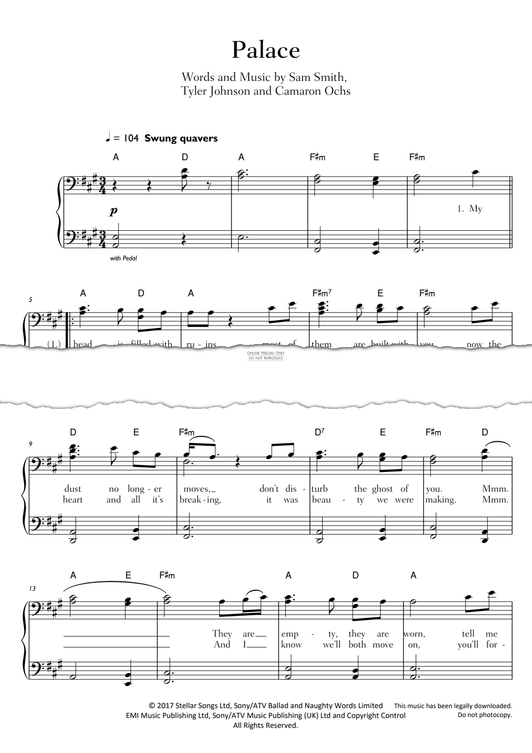 Produktgalerie: Seite 1 von 1 Palace, Sam Smith, Klavier