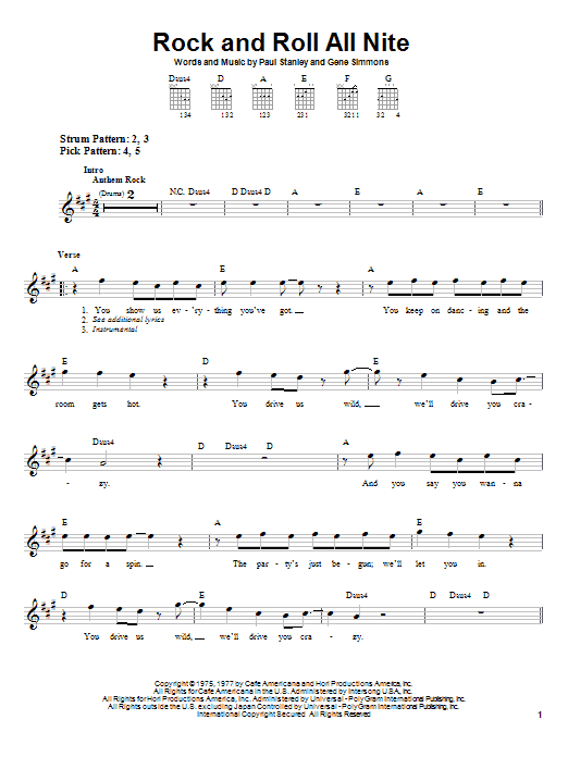 Produktgalerie: Seite 1 von 1 Rock And Roll All Nite, KISS, Gitarre