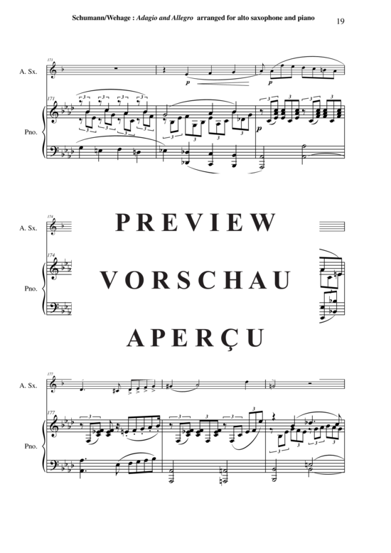 Product gallery: Page 20 of 21 Adagio und Allegro, Opus 70 , , (alto saxophone + piano)