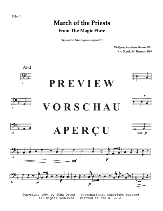 Product gallery: Page 10 of 11 March of the Priests , , (Tuba Quartett EETT)