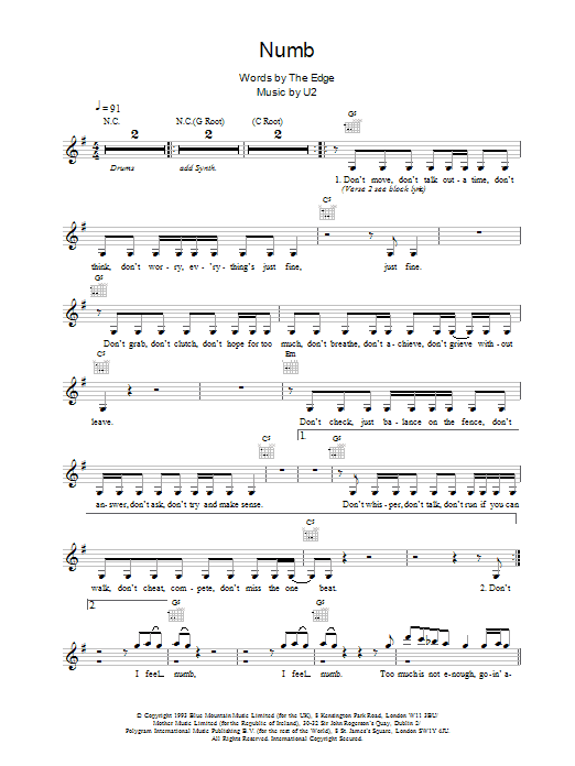 Produktgalerie: Seite 1 von 1 Numb, U2, Melodieinstrument