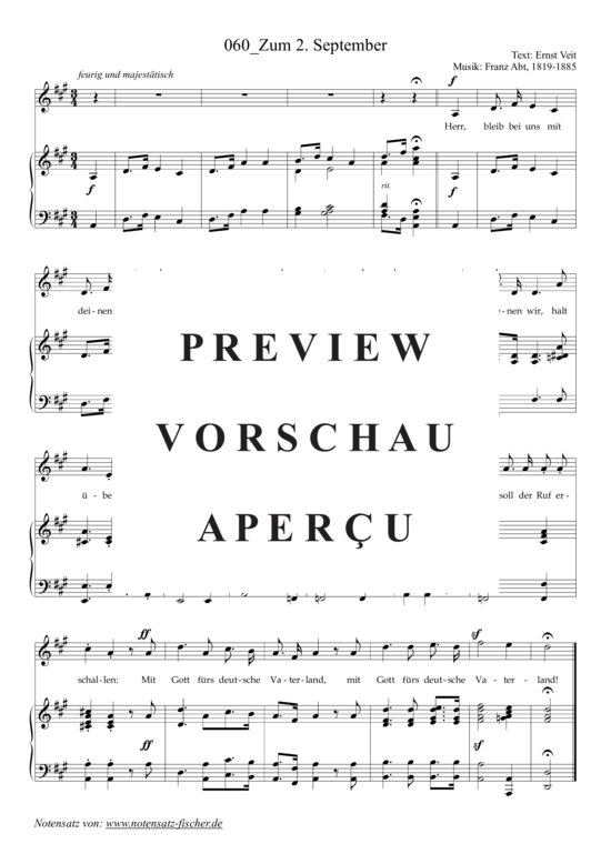 Product picture to: Zum 2. September Aus Lahrer Kommersbuch, Klavierausgabe Band 2