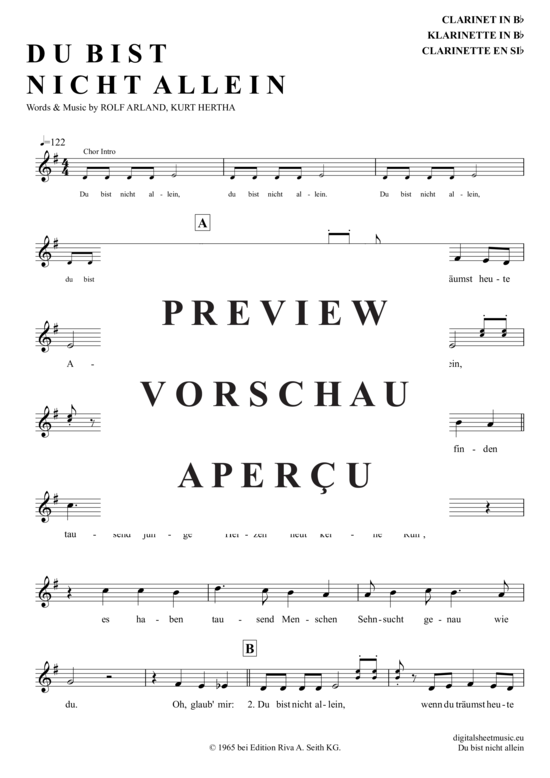 Product gallery: Page 2 of 4 Du Bist Nicht Allein , Black, Roy, Clarinet in B-flat