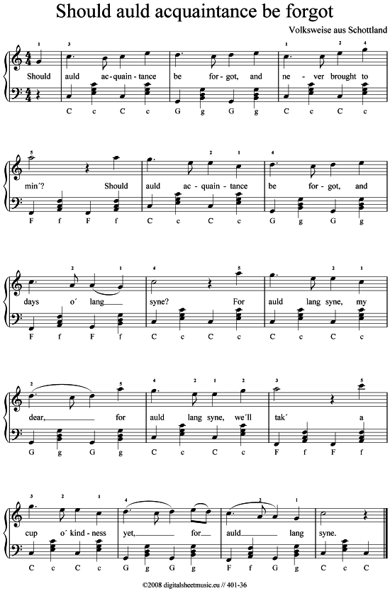 Product picture to: Should auld acquaintance be forgot Traditional