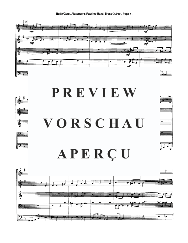 Produktgalerie: Seite 6 von 11 Alexander's Ragtime Band, , Blechbläser Quintett
