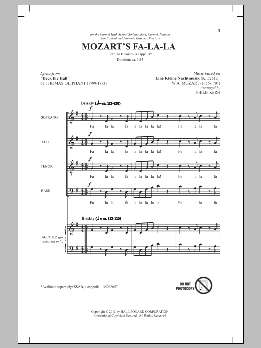 Product picture to: Mozart's Fa-La-La