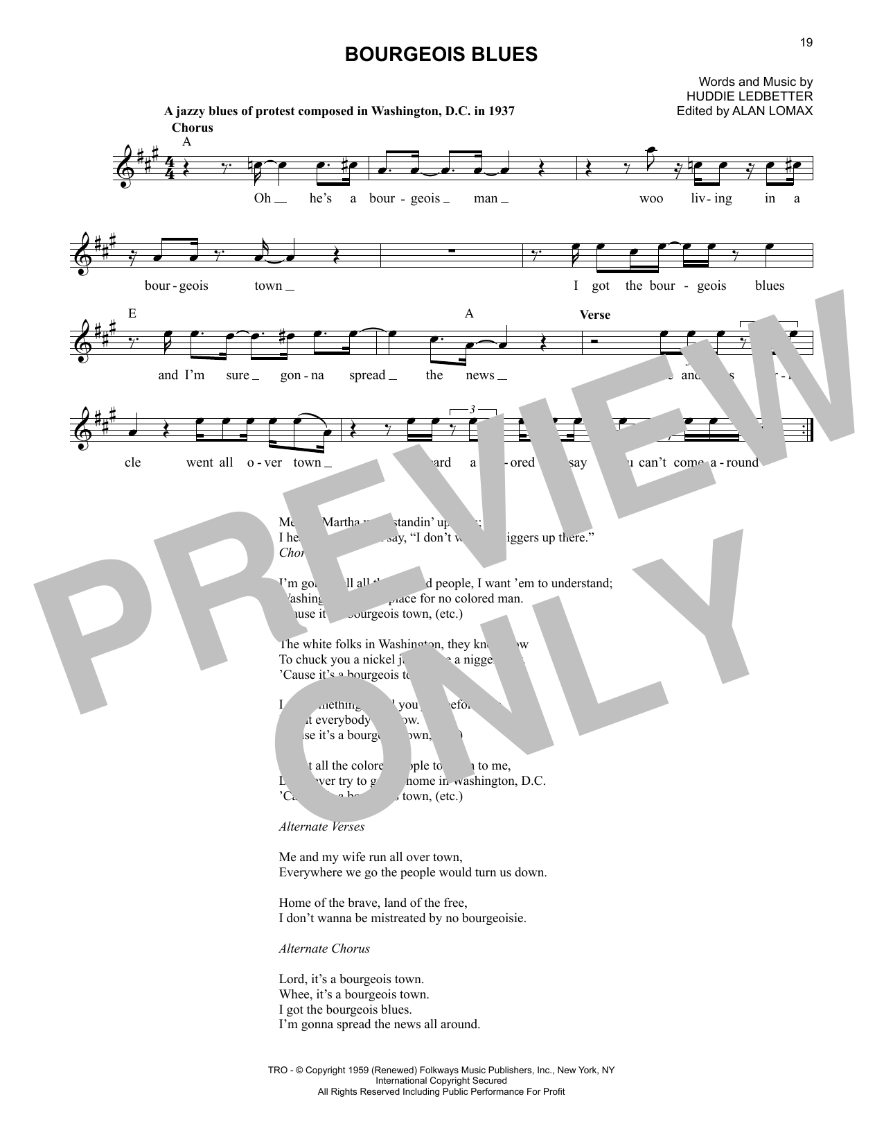 Produktgalerie: Seite 1 von 1 Bourgeois Blues, Lead Belly, Melodieinstrument