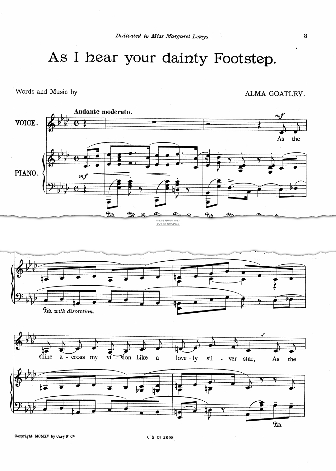 Produktgalerie: Seite 1 von 1 As I Hear Your Dainty Footstep, Alma Goatley, Gesang, Klavier