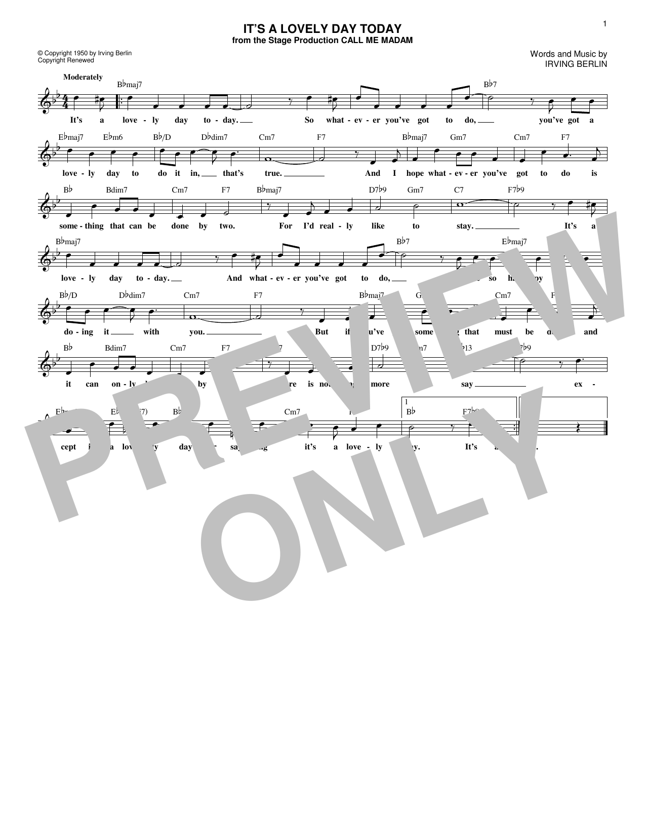 Product gallery: Page 1 of 1 It's A Lovely Day Today, Irving Berlin