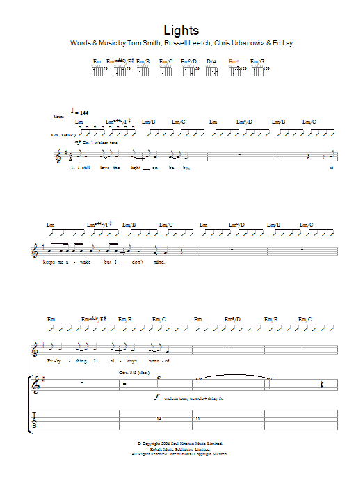 Produktgalerie: Seite 1 von 1 Lights, Editors, Gitarre