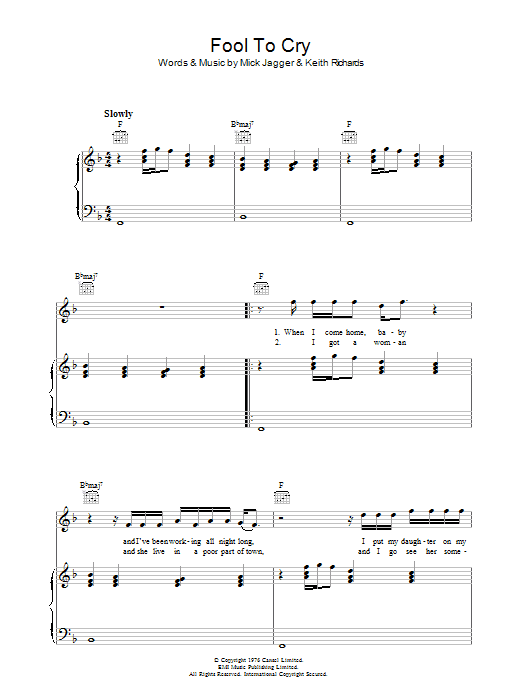 Produktgalerie: Seite 1 von 1 Fool To Cry, The Rolling Stones, Gesang, Gitarre, Klavier