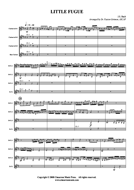 Product picture to: Little Fugue J. S. Bach