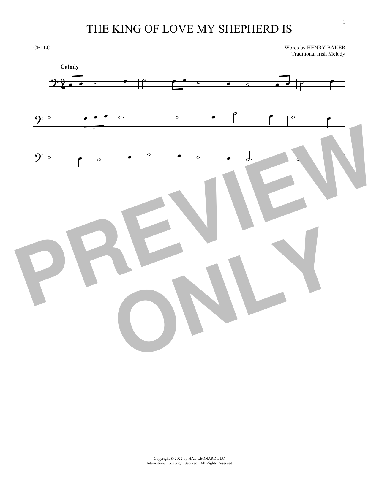 Produktgalerie: Seite 1 von 1 The King Of Love My Shepherd Is, Henry Williams Baker, Violoncello