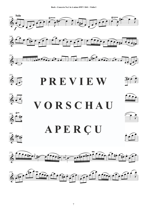 Product gallery: Page 8 of 11 Concerto No. 1 in A minor BWV 1041, , String Quartet
