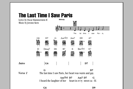 Product gallery: Page 1 of 1 The Last Time I Saw Paris, Oscar Hammerstein II