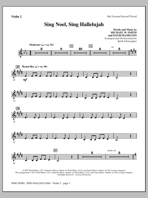 Product picture to: Sing Noel, Sing Hallelujah - Violin 2