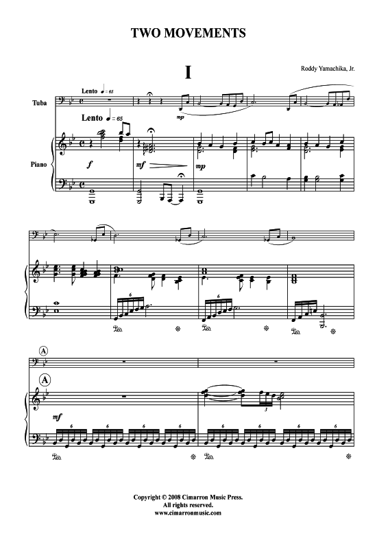 Product picture to: Zwei Sätze  Roddy Yamachika