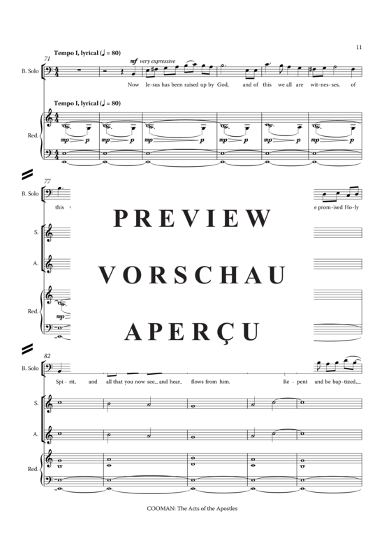 Product gallery: Page 20 of 21 The Acts of the Apostles , , (baritone, mixed choir, piano, organ, + chamber orchestra)