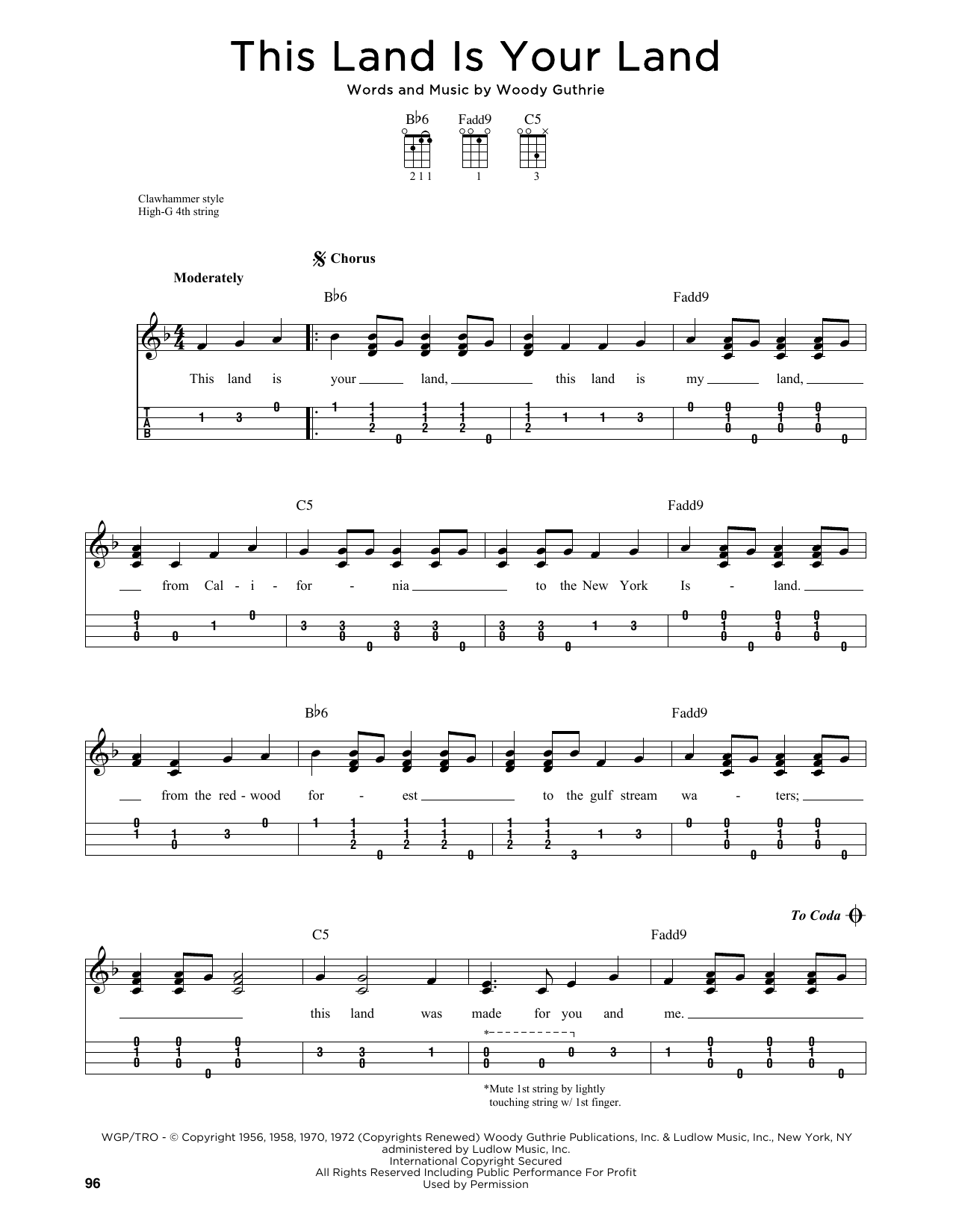 Product gallery: Page 1 of 1 This Land Is Your Land (arr. Jim Schustedt), Woody Guthrie