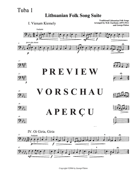 Product gallery: Page 13 of 16 Lithuanian Folk Song Suite , , (Tuba Quartett EETT)