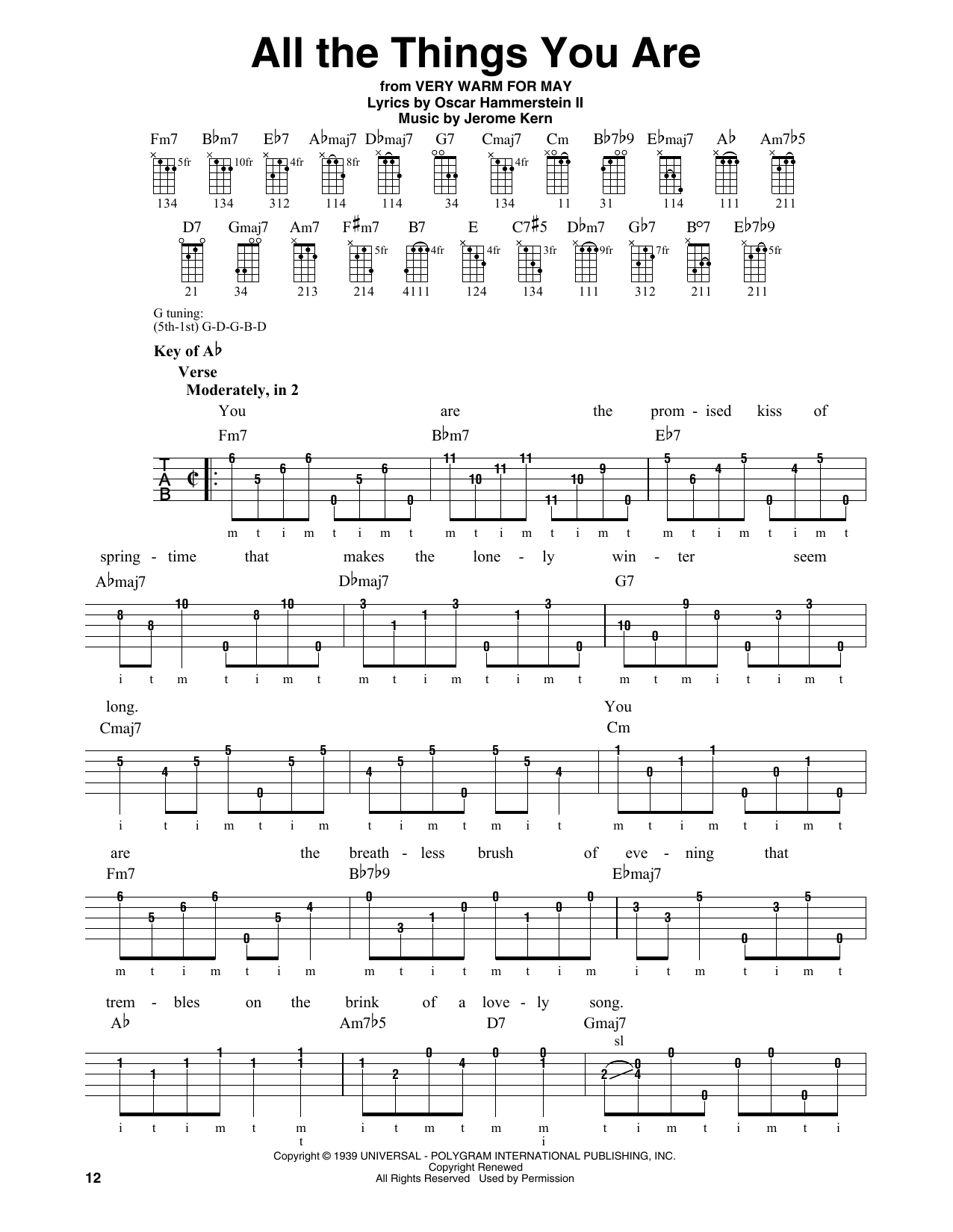 Product gallery: Page 1 of 1 All The Things You Are, Jerome Kern