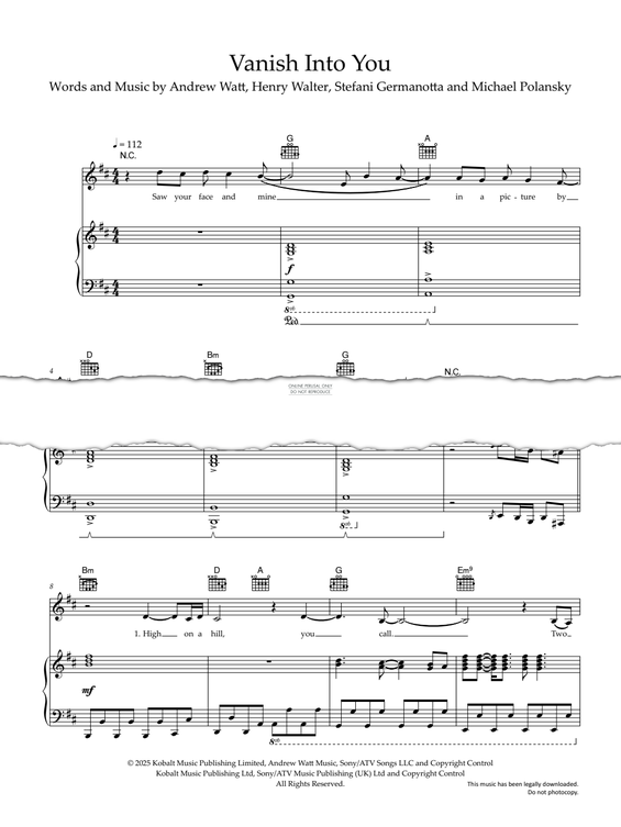 Product gallery: Page 1 of 1 Vanish Into You, Lady Gaga