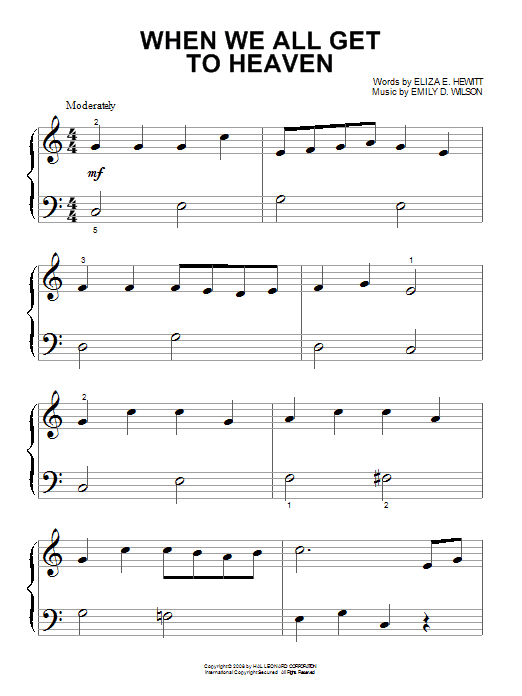 Produktgalerie: Seite 1 von 1 When We All Get To Heaven, Eliza E. Hewitt, Klavier