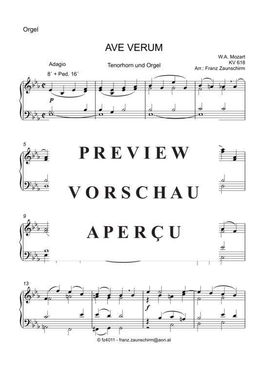 gallery: Ave verum , , (Tenorhorn in B + Orgel)