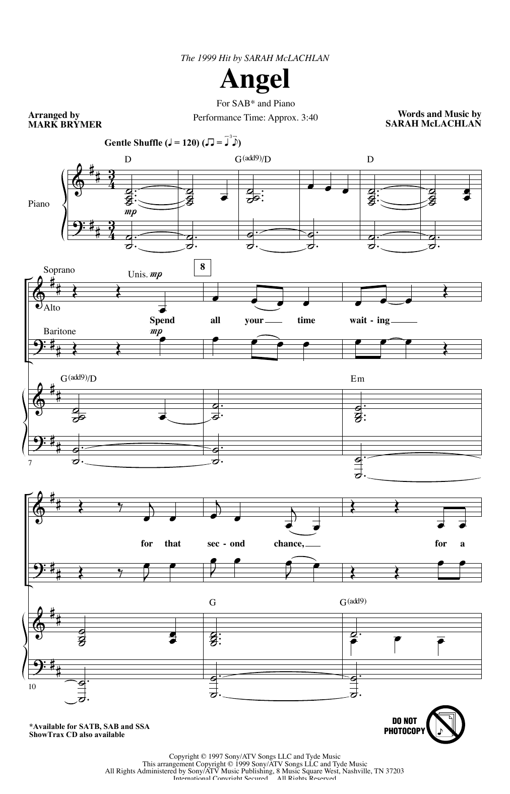 Product picture to: Angel (arr. Mark Brymer)