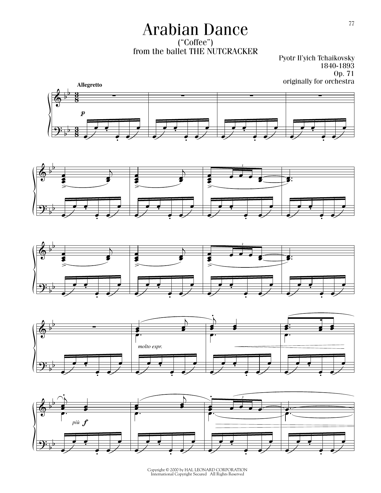 Produktbild zu: Arabian Dance ("Coffee"), Op. 71a