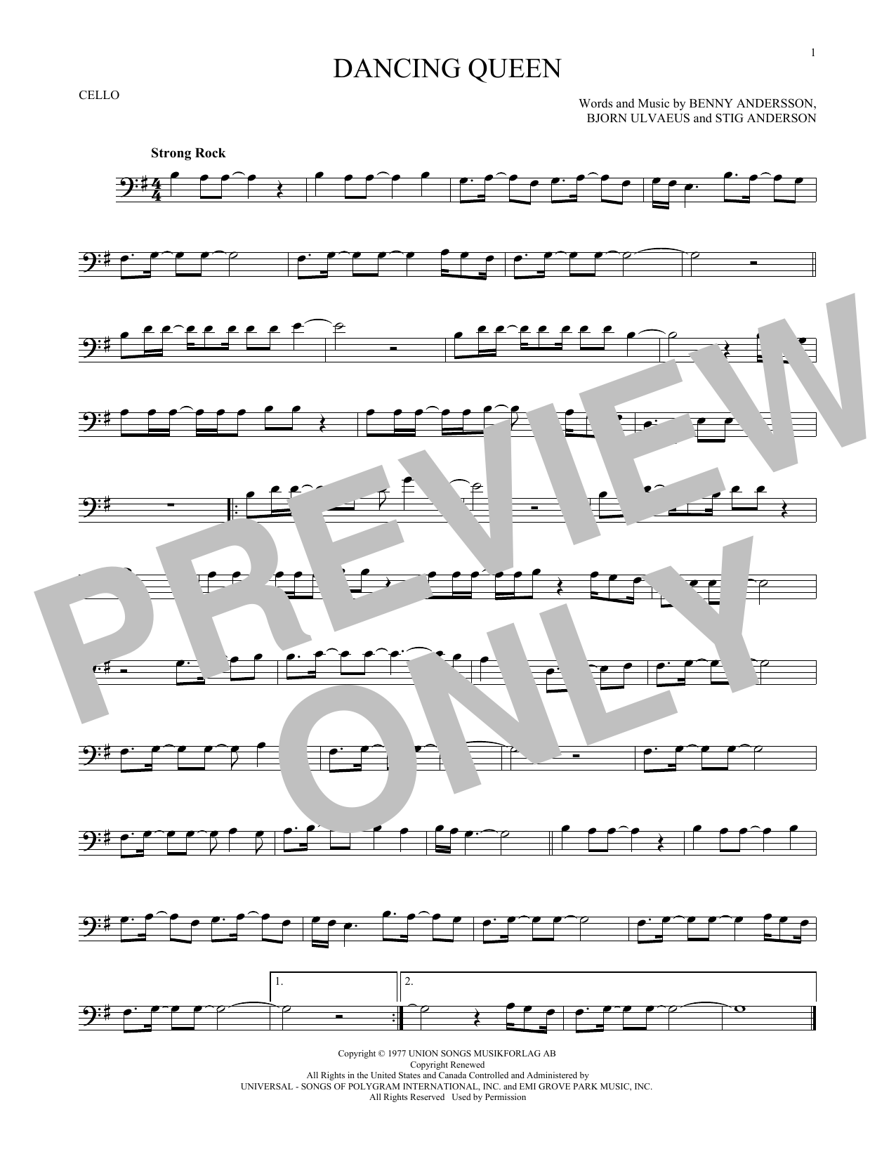 Produktgalerie: Seite 1 von 1 Dancing Queen, ABBA, Violoncello