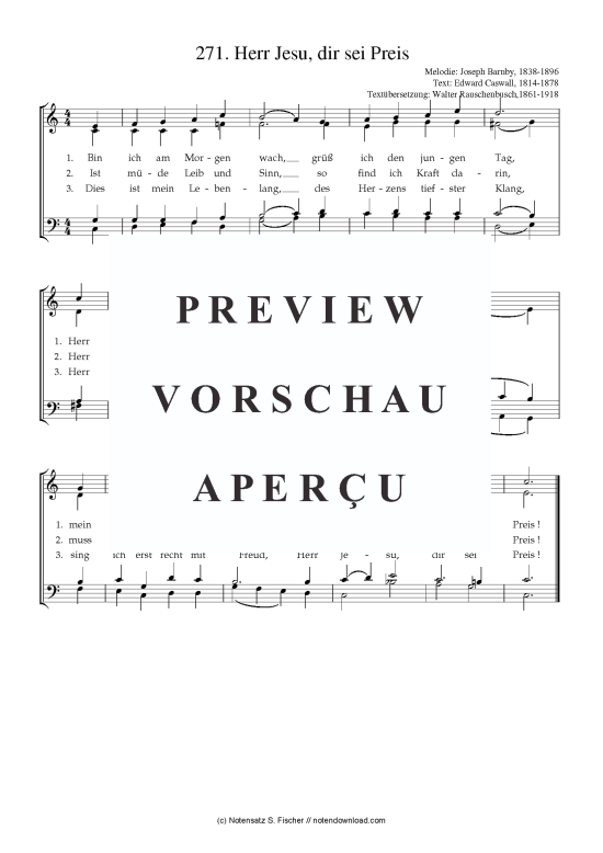 Product picture to: Herr Jesu, dir sei Preis Joseph Barnby, 1838-1896 / Edward Caswall, 1814-1878