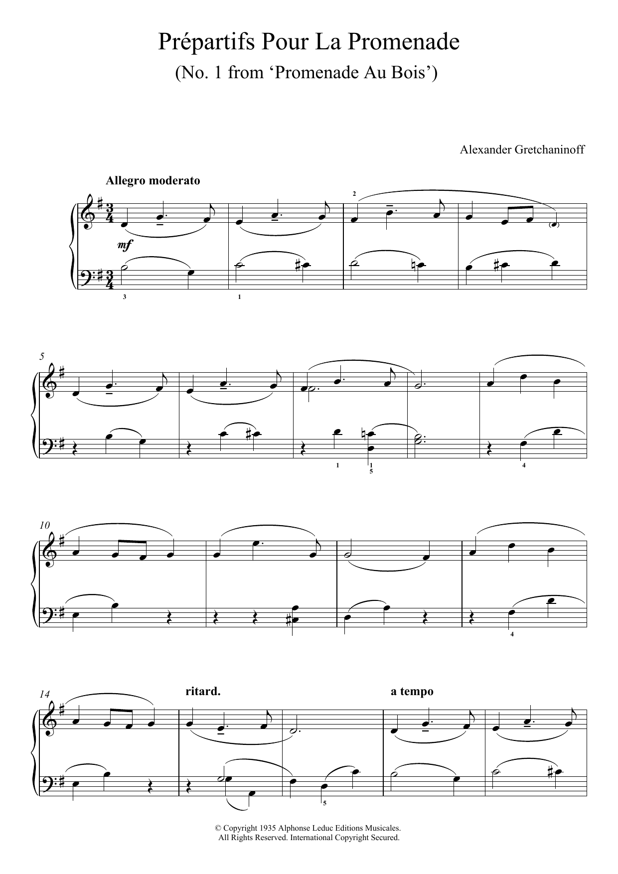 Produktbild zu: Prepartifs Pour La Promenade (No. 1 From 'Promenade Au Bois')