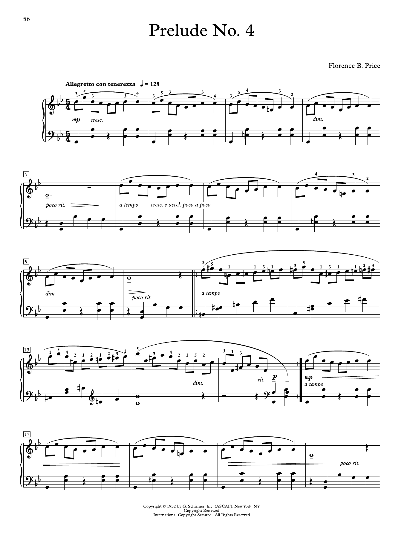 Produktgalerie: Seite 1 von 1 Prelude No. 4, Florence Price, Klavier