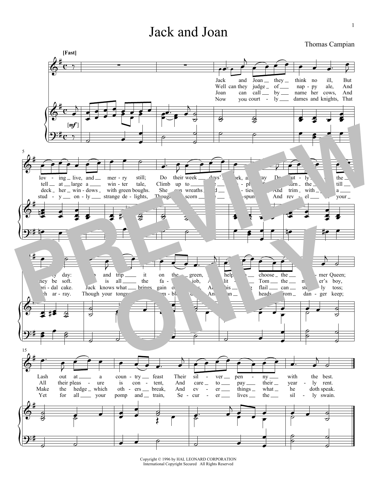 Produktgalerie: Seite 1 von 1 Jack And Joan, Thomas Campian, Gesang, Klavier