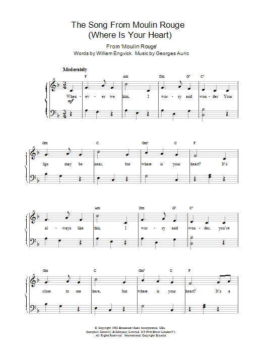 Product gallery: Page 1 of 1 The Song From Moulin Rouge (Where Is Your Heart), Percy Faith