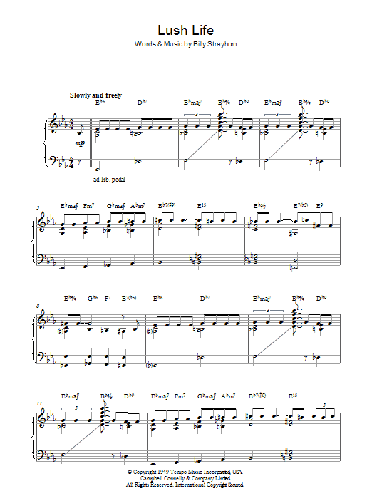 Product gallery: Page 1 of 1 Lush Life, Billy Strayhorn