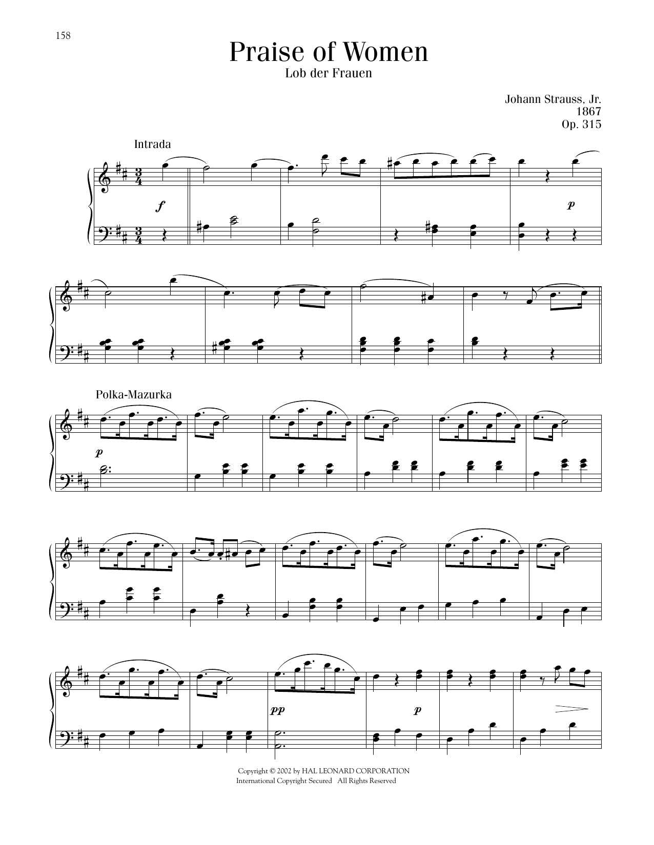 Product picture to: Praise Of Women, Op. 315