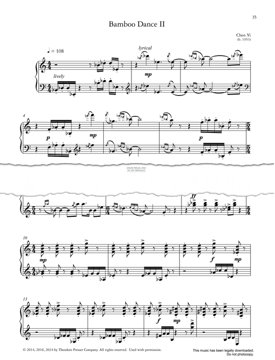Produktgalerie: Seite 1 von 1 Bamboo Dance II, Chen Yi, Klavier
