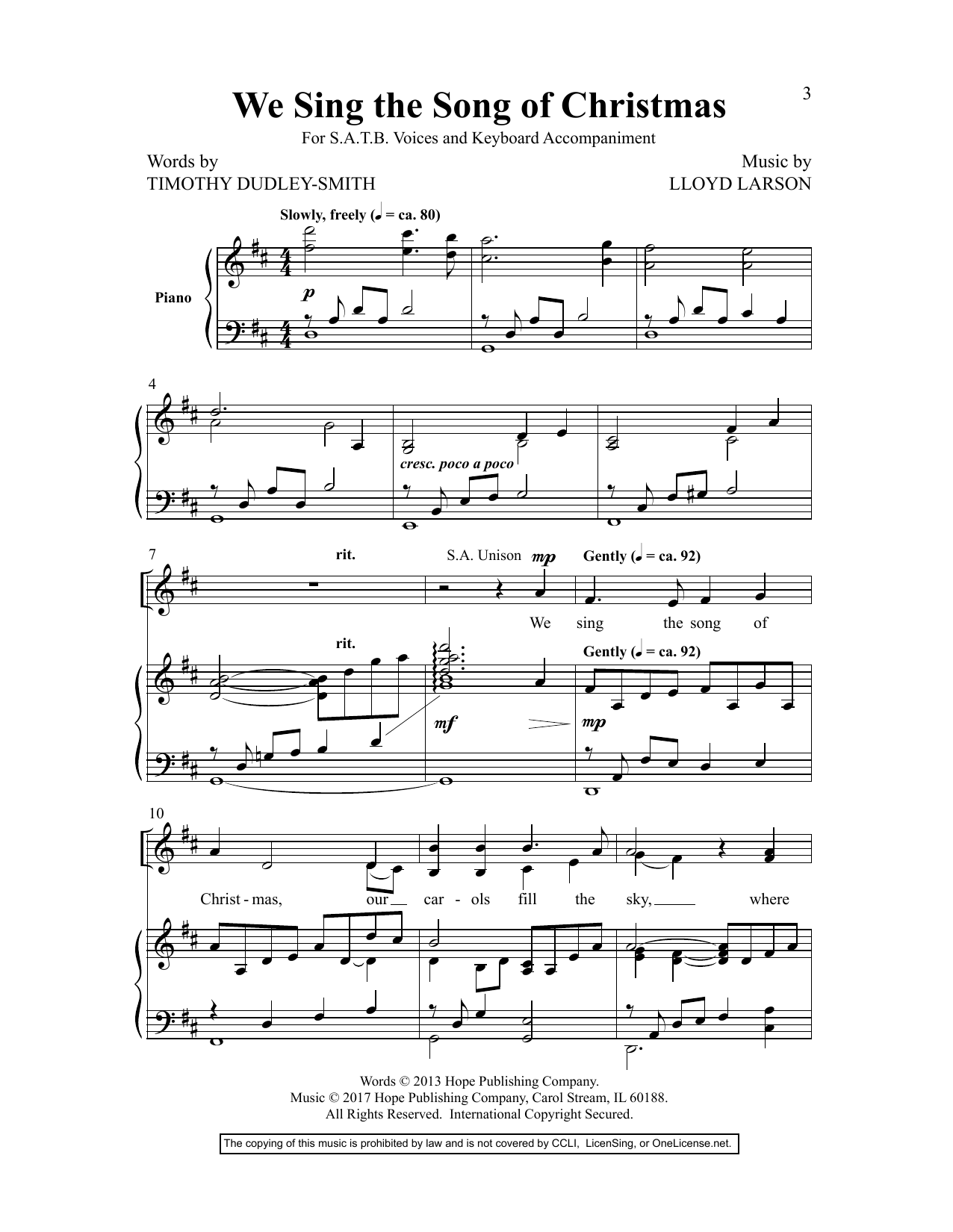 Product picture to: We Sing The Song Of Christmas (arr. Lloyd Larson)