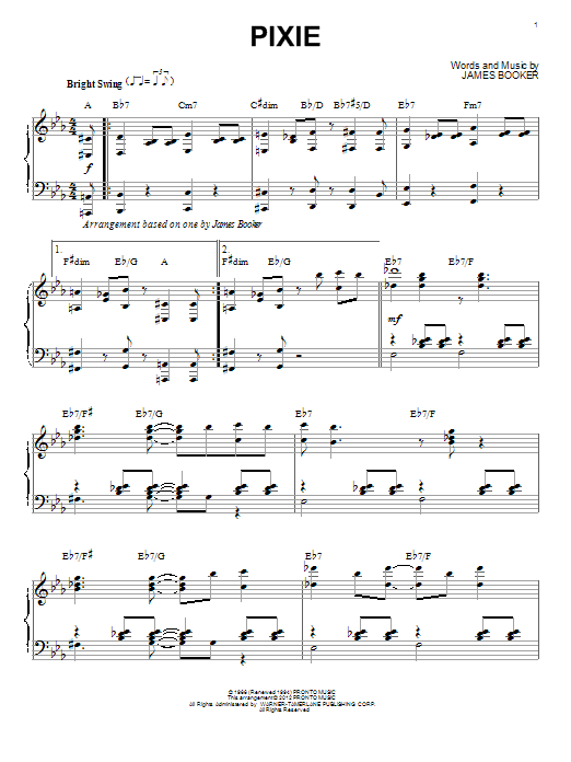Product gallery: Page 1 of 1 Pixie (arr. Brent Edstrom), James Booker