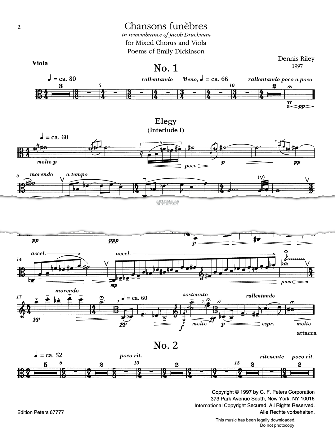 Produktgalerie: Seite 1 von 1 Chansons Funèbres, Dennis Riley, Viola