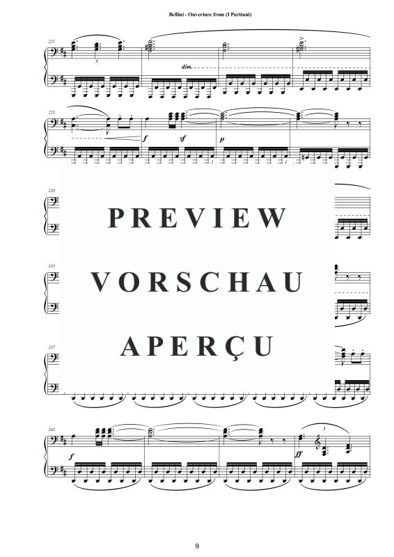 Produktgalerie: Seite 10 von 11 Ouverture from (I Puritani), , Klavier Solo