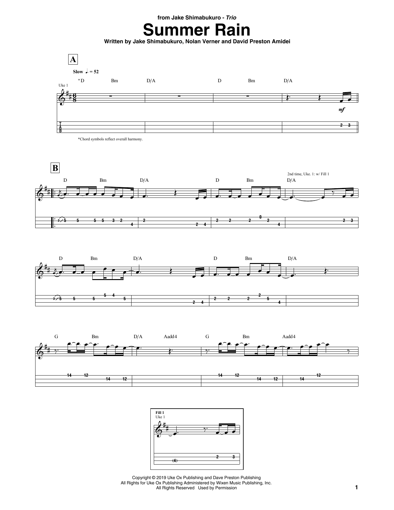 Product gallery: Page 1 of 1 Summer Rain, Jake Shimabukuro Trio