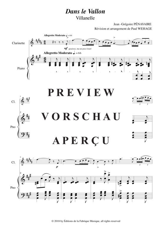 Product gallery: Page 3 of 19 Dans Le Vallon , , (clarinet in Bb + piano)