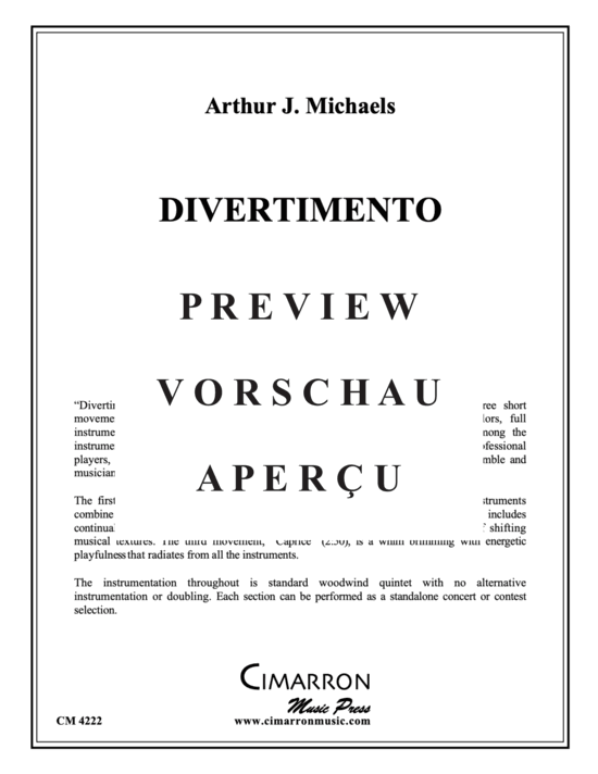 Produktgalerie: Seite 2 von 21 Divertimento for Wind Quintet , , (Holzbläser Quintett)