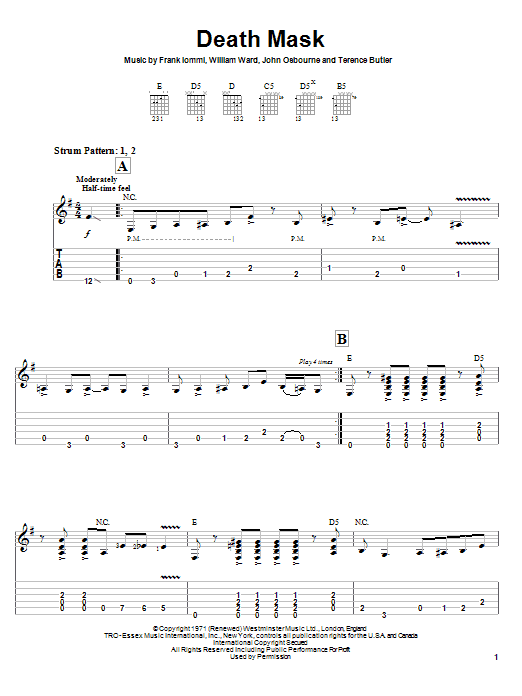 Produktgalerie: Seite 1 von 1 Death Mask, Black Sabbath, Gitarre