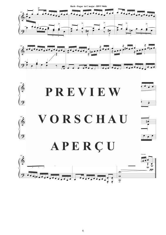 Produktgalerie: Seite 7 von 7 Fuge in C-Dur BWV 966b, , Klavier Solo