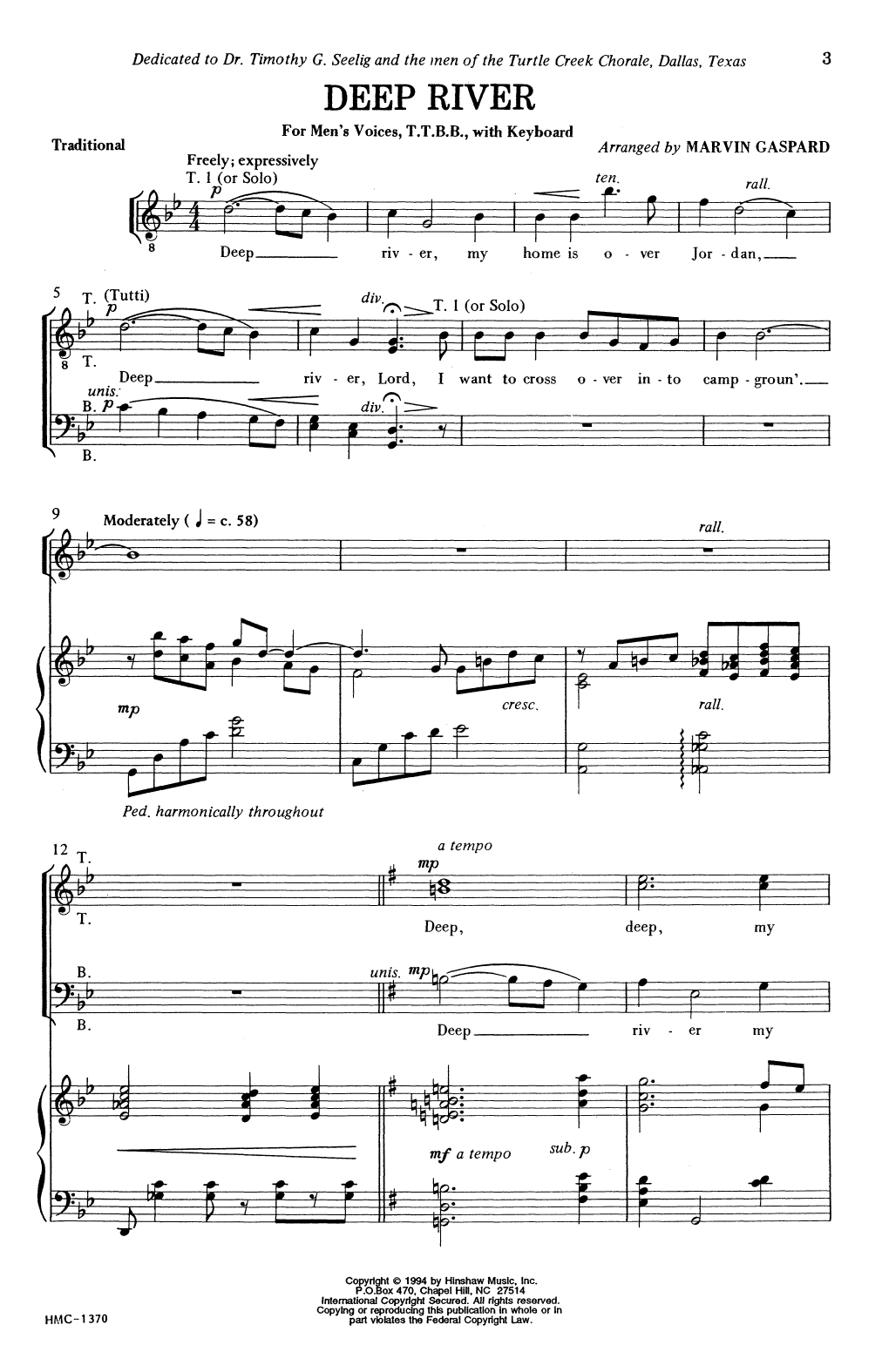 Produktbild zu: Deep River (arr. Marvin Gaspard)