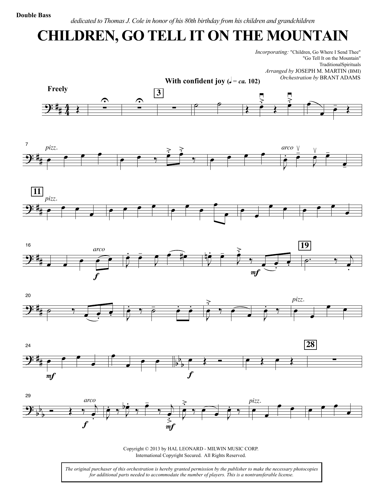 Produktbild zu: Children, Go Tell It on the Mountain - Double Bass